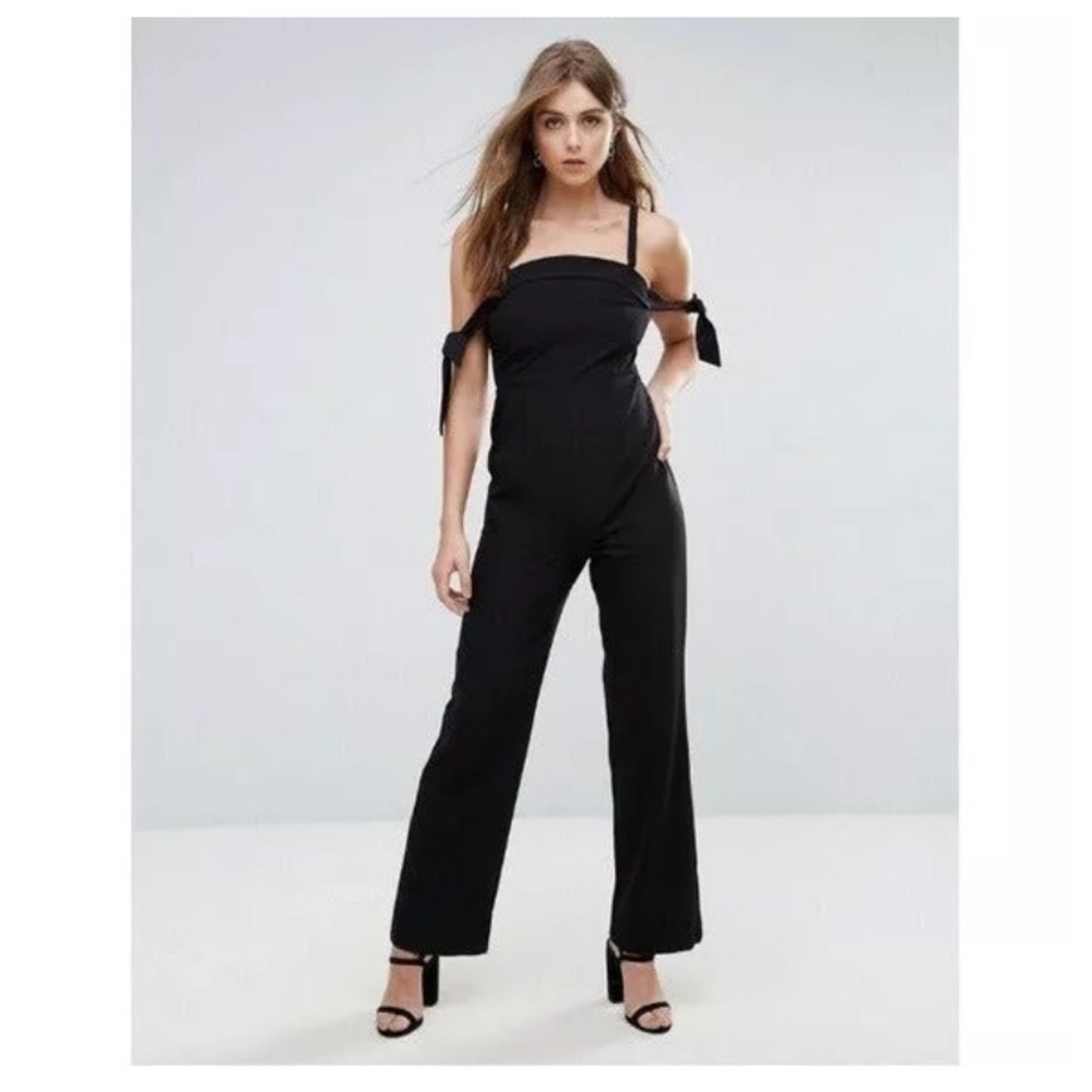 NWT ASOS Millie Mackintosh Black Diana Jumpsuit (UK Size 10)